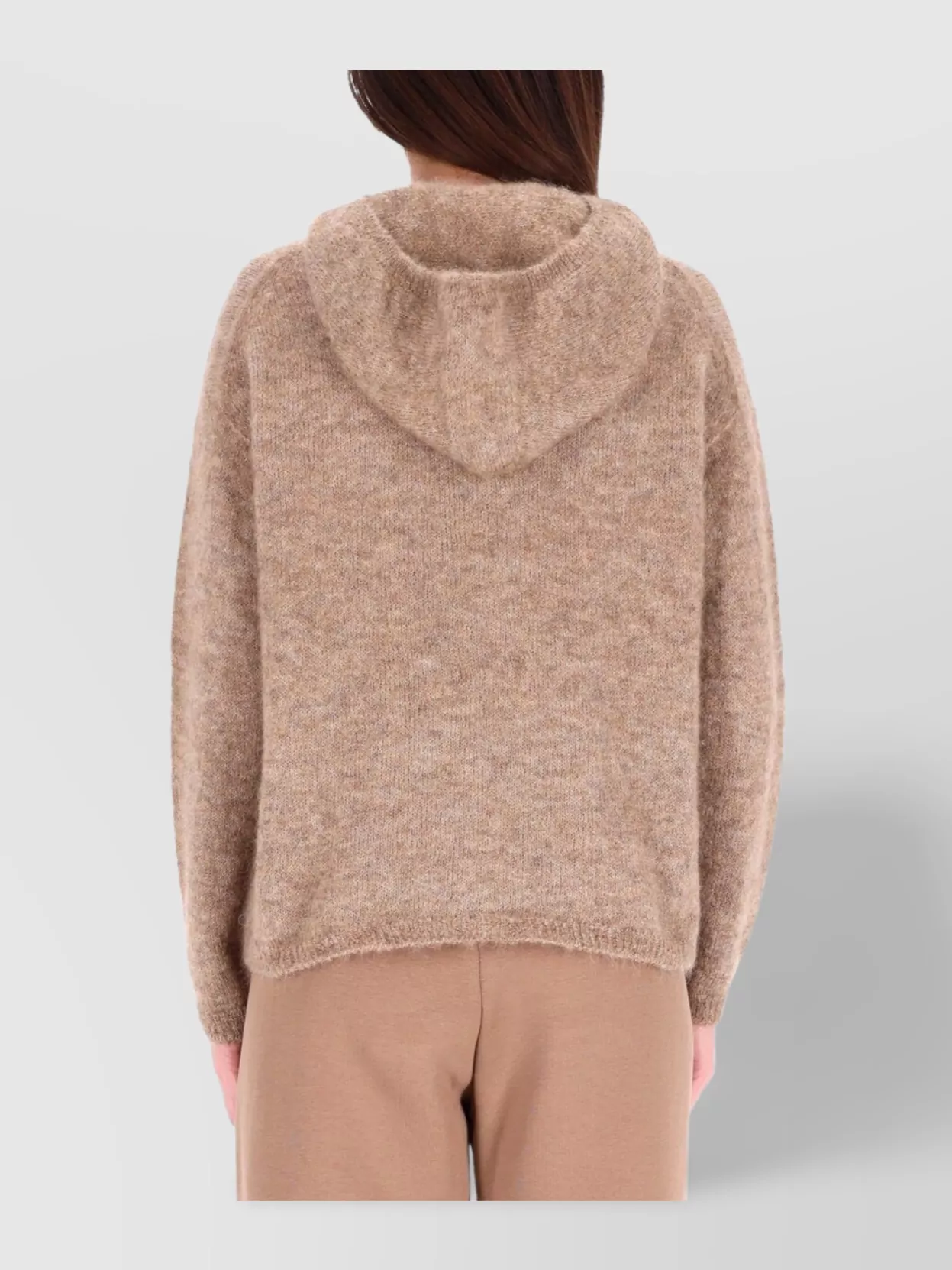 S Max Mara Long Sleeve Hooded Top With Ribbed Cuffs