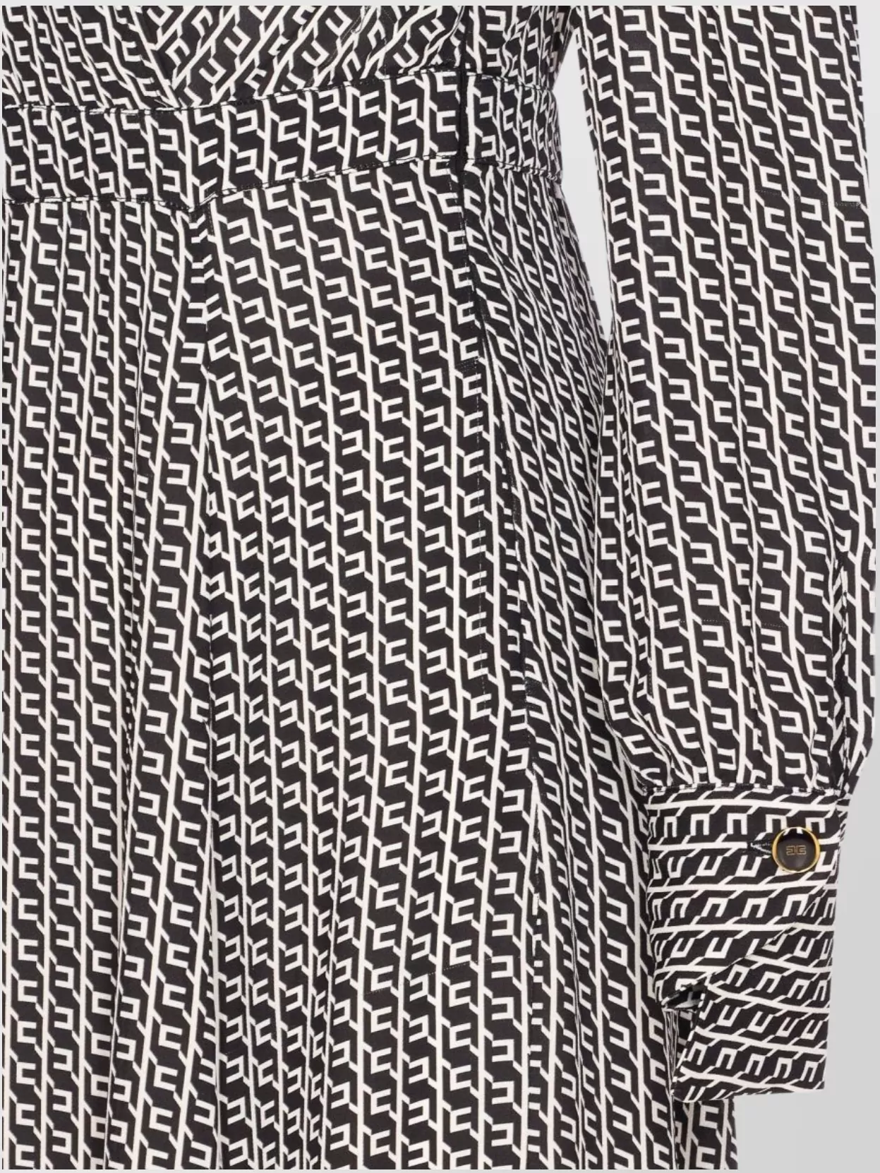 Elisabetta Franchi Waist Belted Long Sleeve Polo Collar Dress