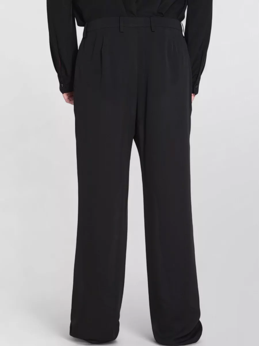 Gucci Silk Georgette Tailored Wide Leg Trousers