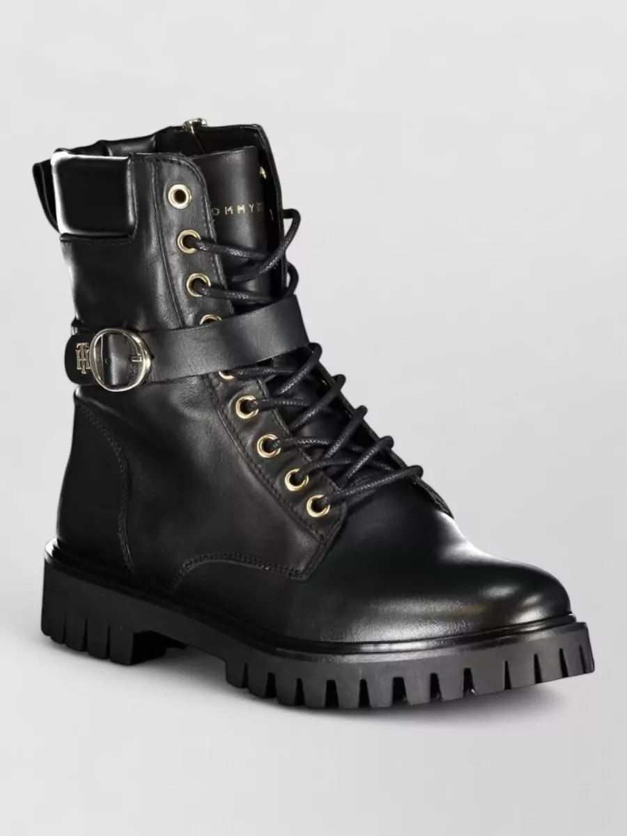 Tommy Hilfiger leather lace-up combat boots