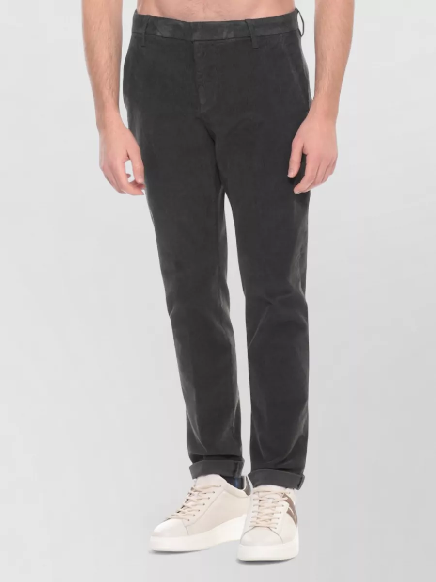 Dondup Straight Leg Cotton Trousers Corduroy Pattern