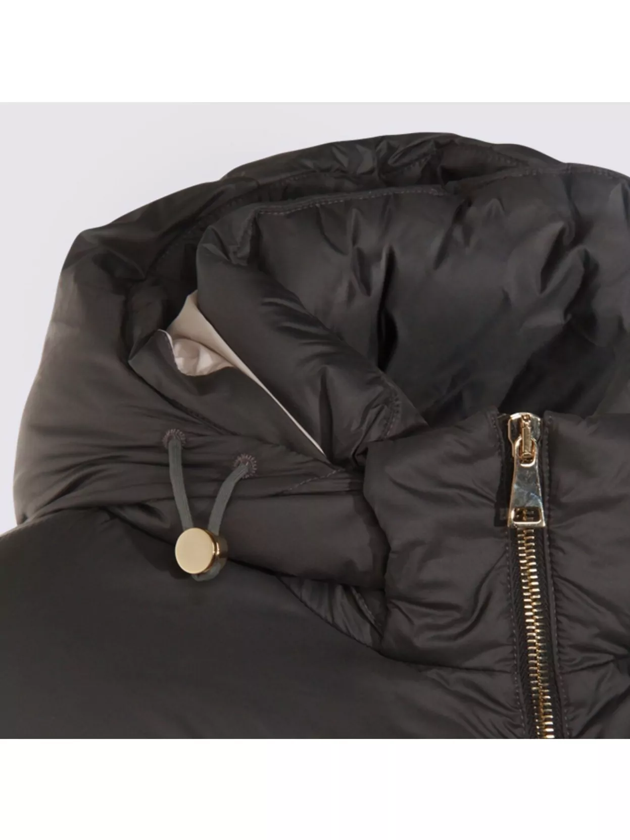 Fabiana Filippi Hooded Quilted Down Jacket Drawstring Detail