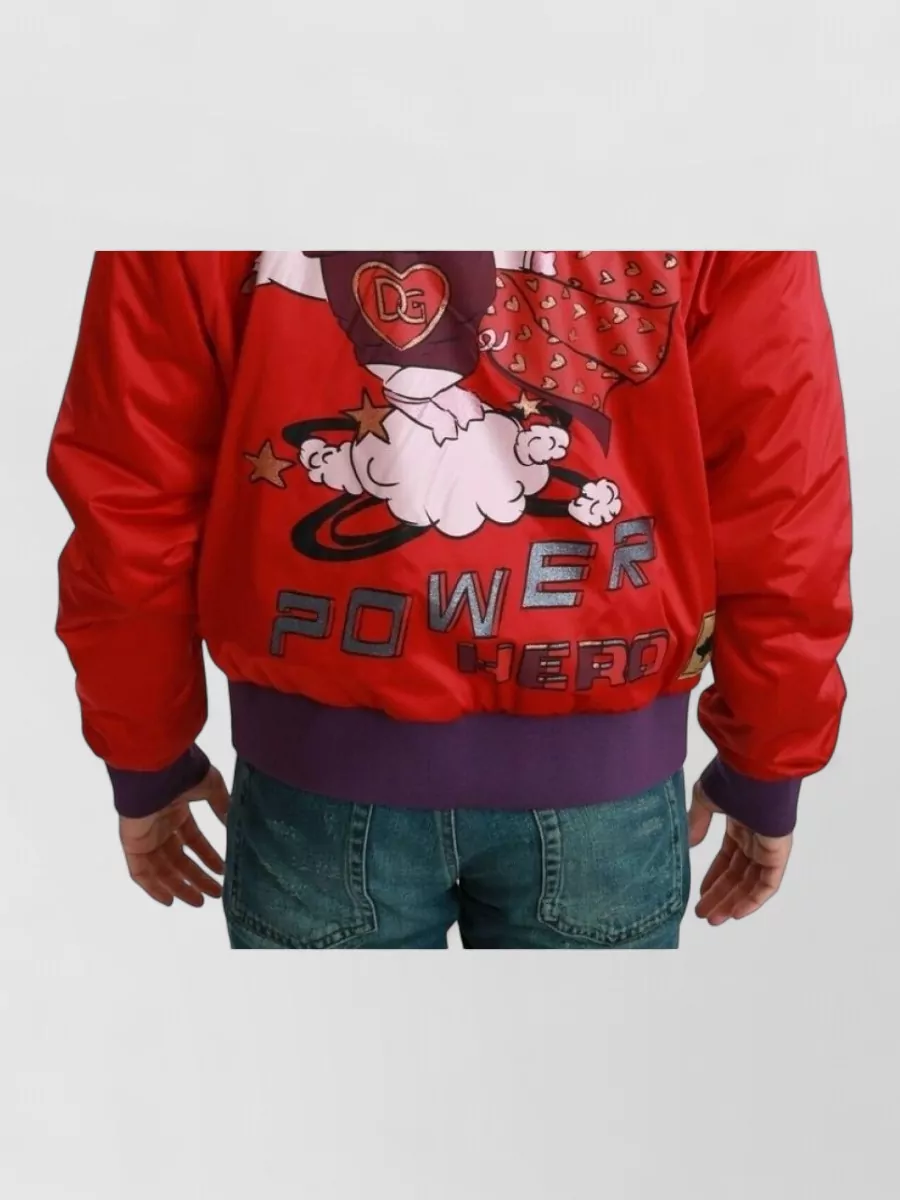 Dolce&Gabbana Satin Ribbed Bomber Jacket