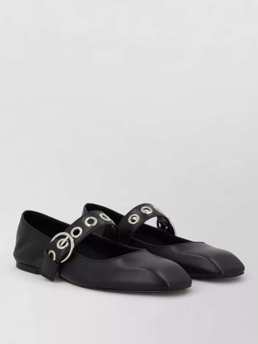 Aeyde Leather Mary Jane Ballerina Shoes