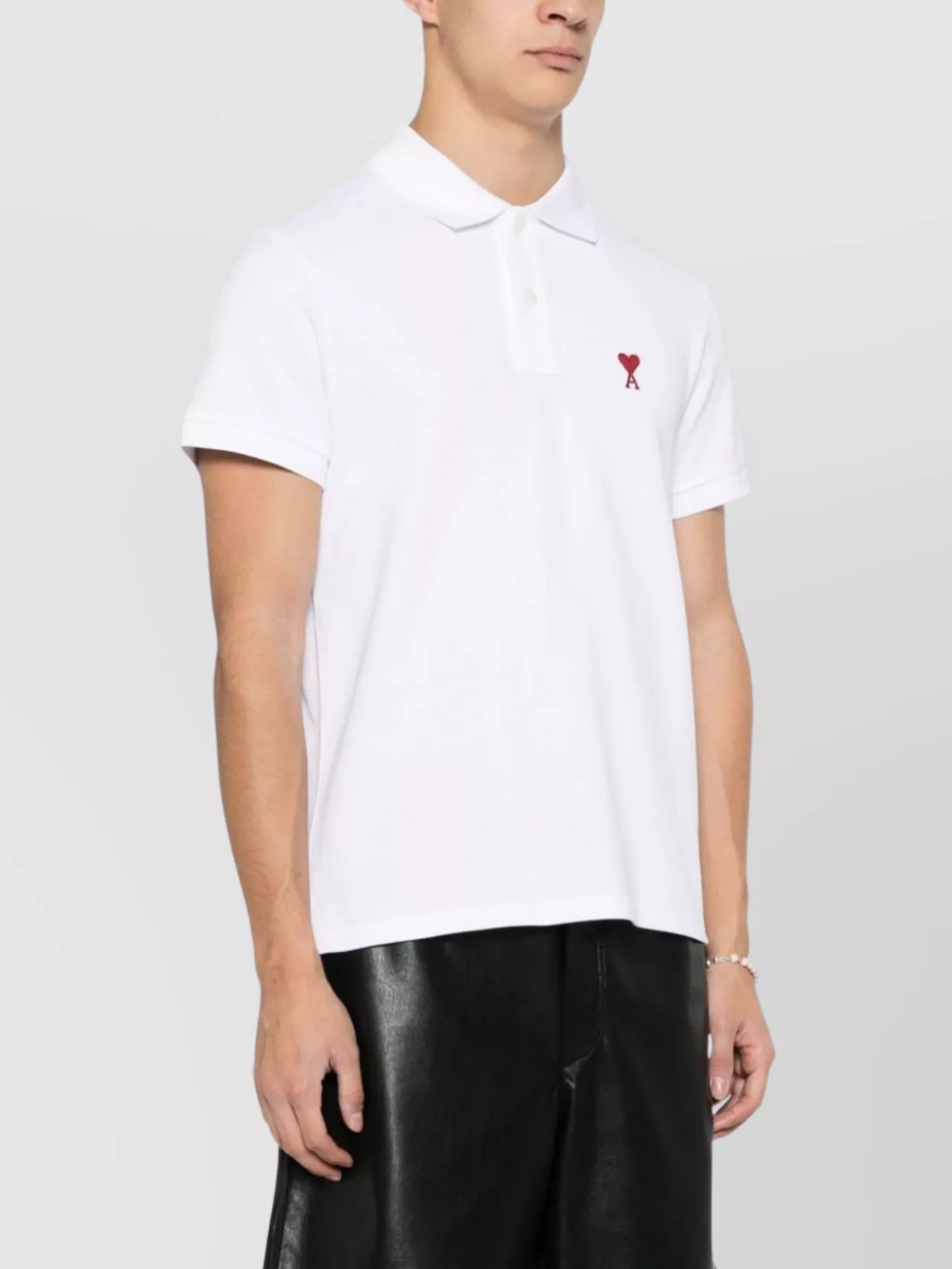 Ami Paris Cotton Piqué Logo-Embroidered Polo Shirt