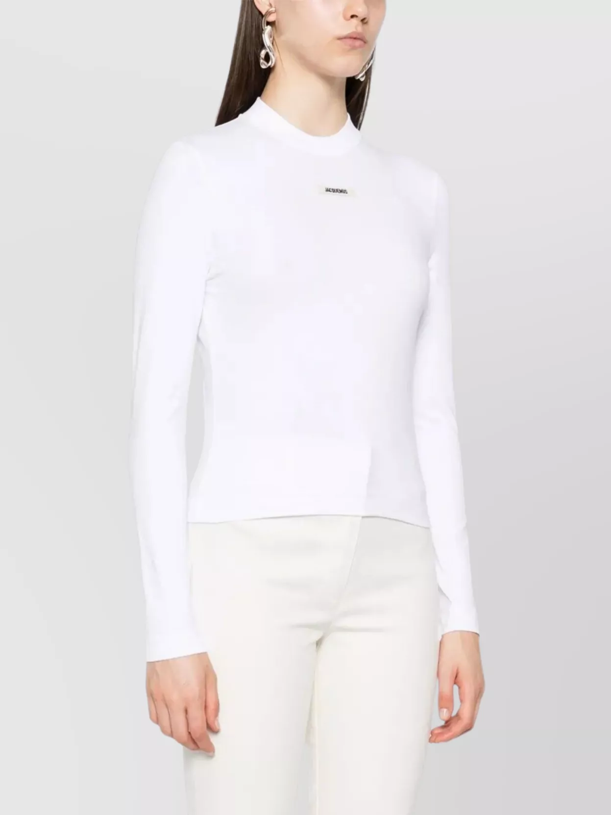 Jacquemus Long-sleeved T-shirt With Applique In White