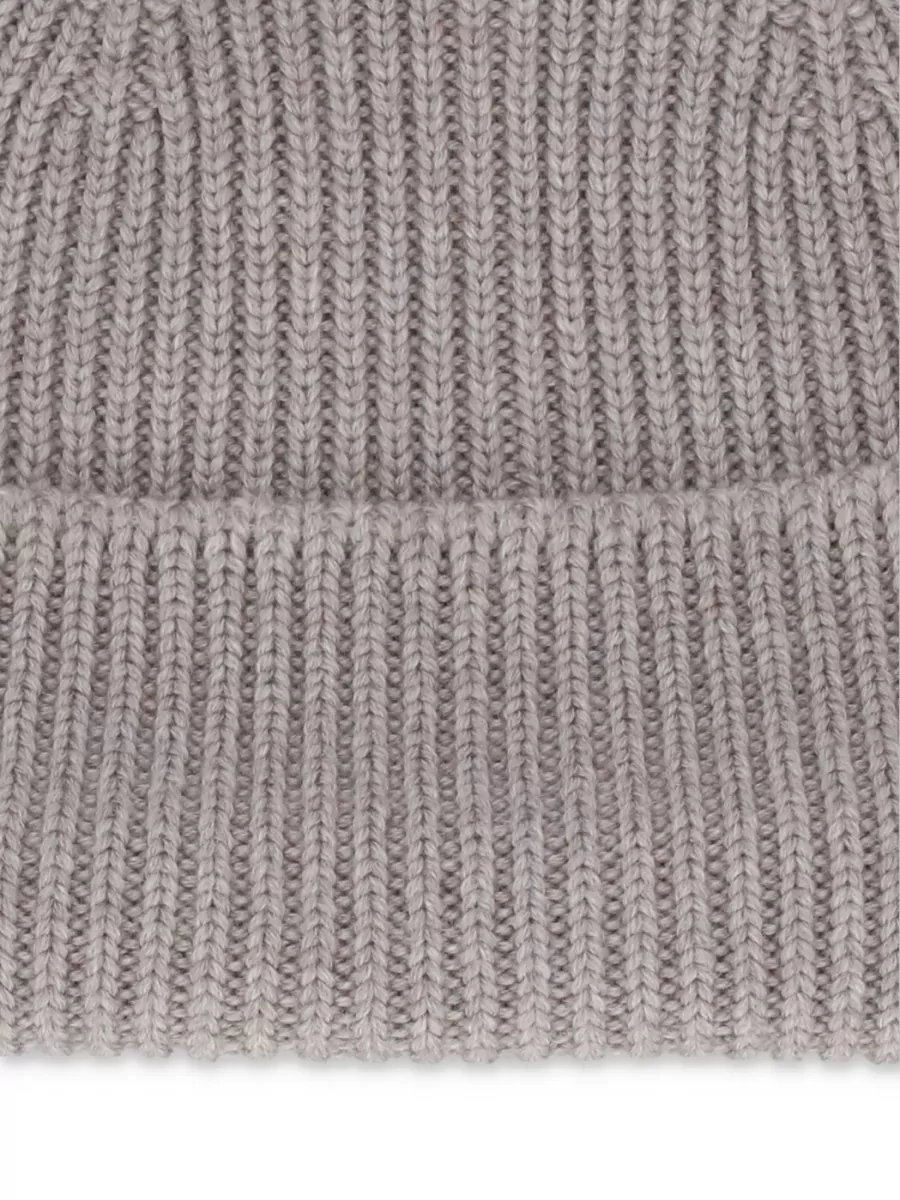 Lanvin Wool Beanie Ribbed Knit Folded Cuff