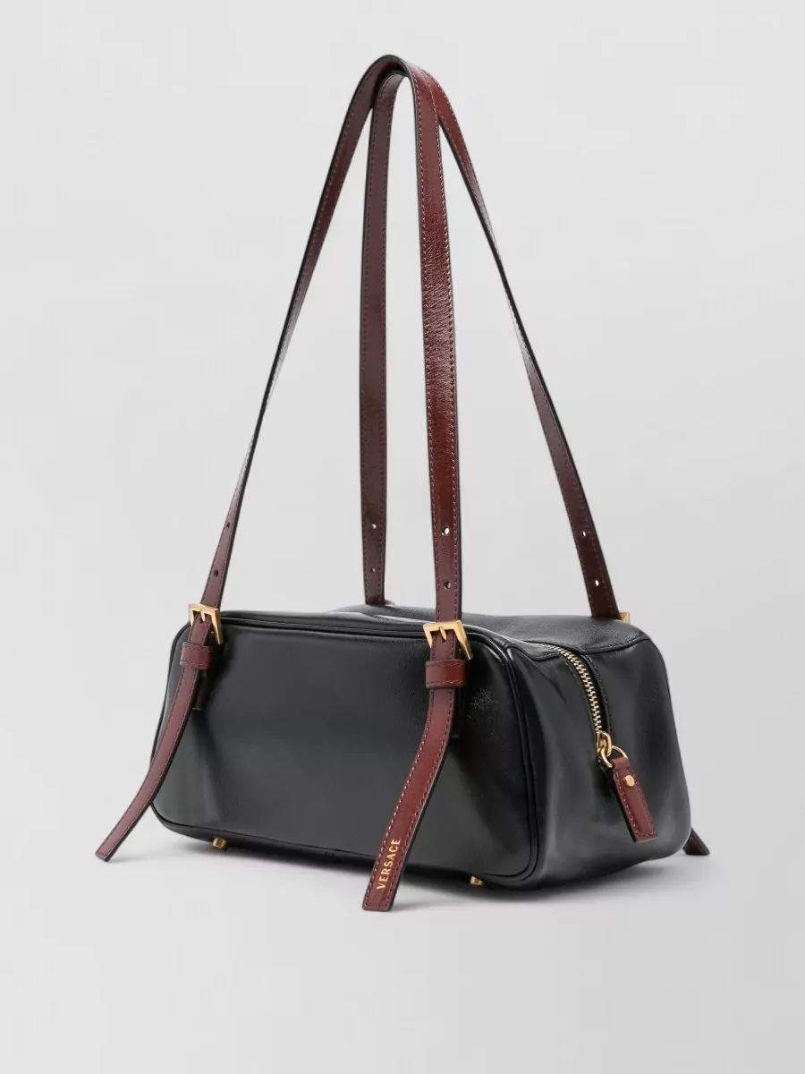 Versace Versace Tag Small Leather Shoulder Bag