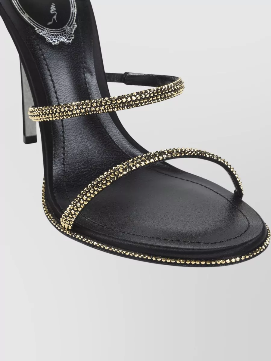Rene Caovilla Crystal-Embellished Satin High-Heel Sandals