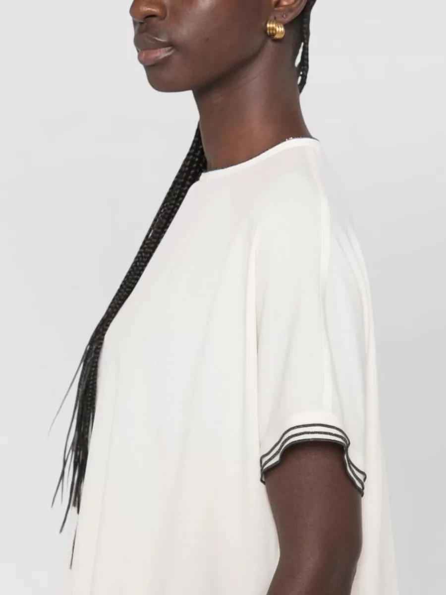 Fabiana Filippi Silk-Blend Crepe Short-Sleeve Top
