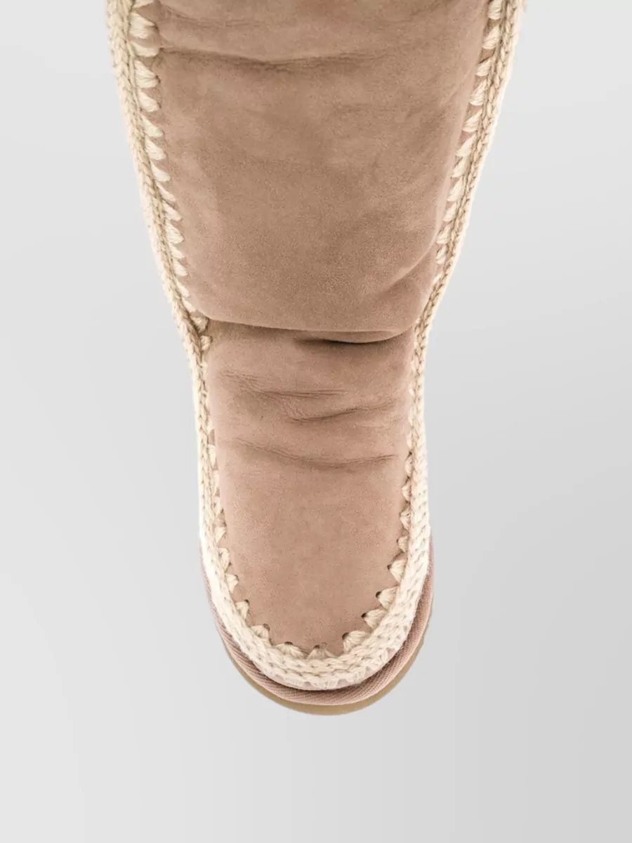 Mou Leather Shearling Slippers
