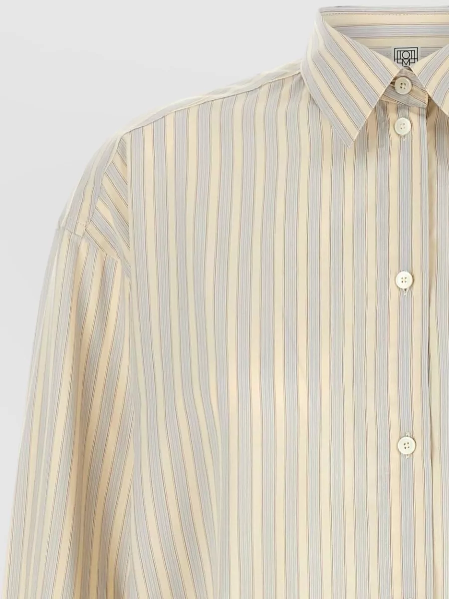 Totême Silk Blend Oversized Striped Shirt