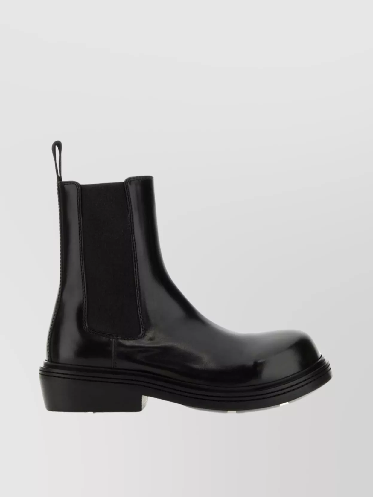 Shop Bottega Veneta Black Leather Fireman Chelsie Ankle Boots