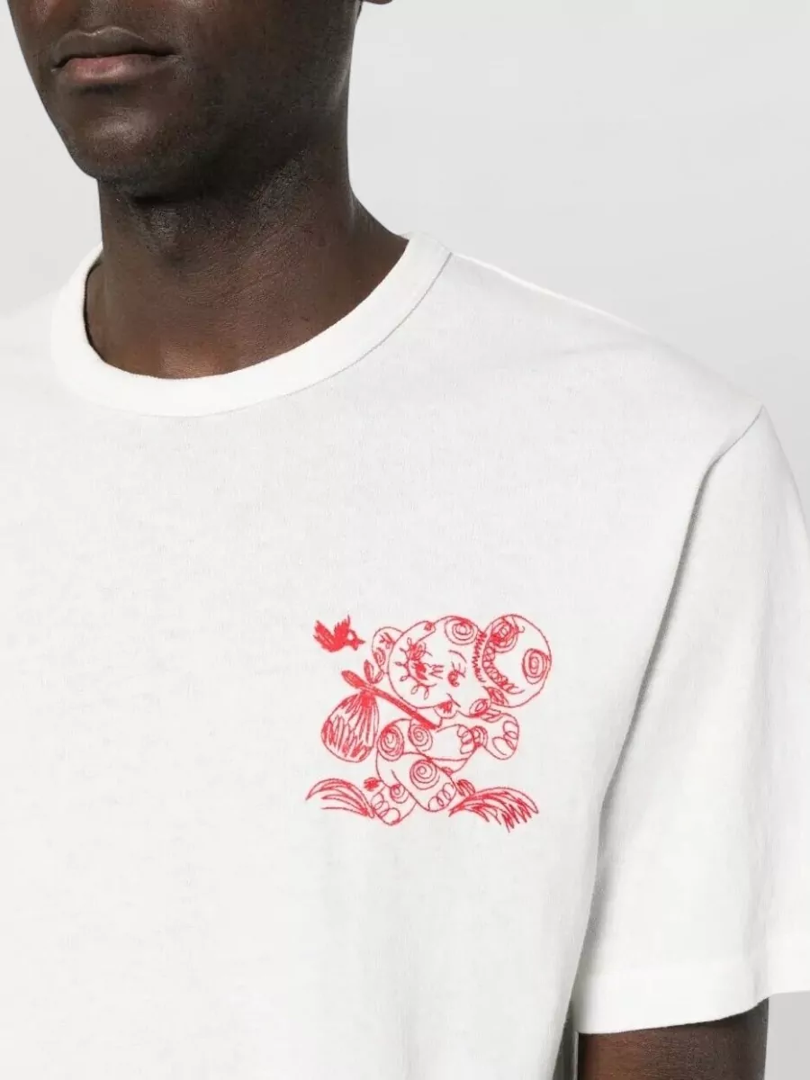 Kenzo Cartoon Outline Cotton T Shirt Graphic