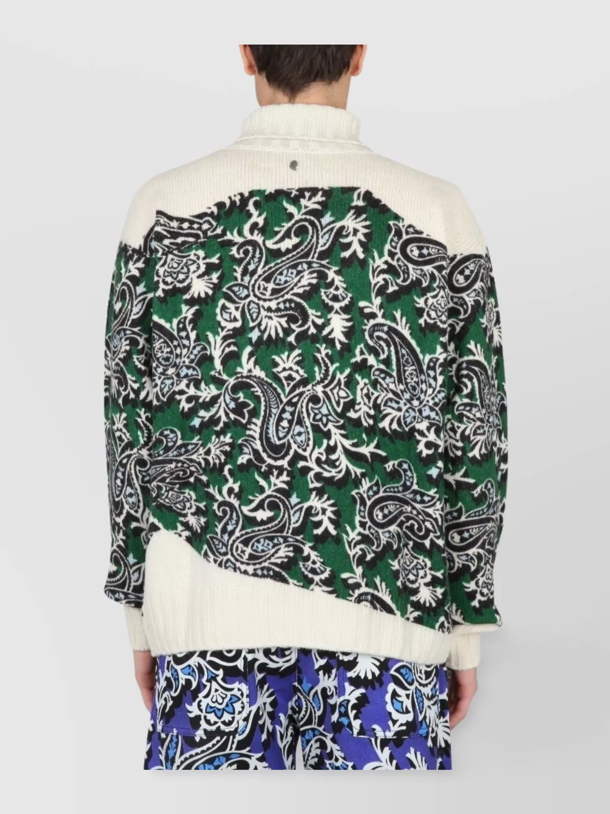 Etro Logo And Paisley Print Turtleneck Sweater