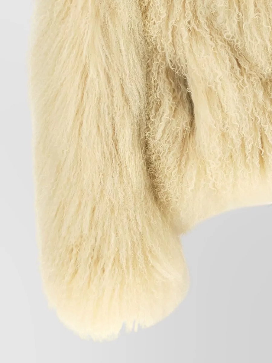 Blancha Cashmere Cropped V-Neck Shearling Coat