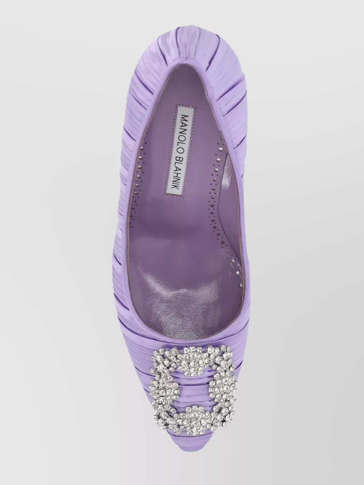Manolo Blahnik Crystal Buckle Pleated Stiletto Pumps