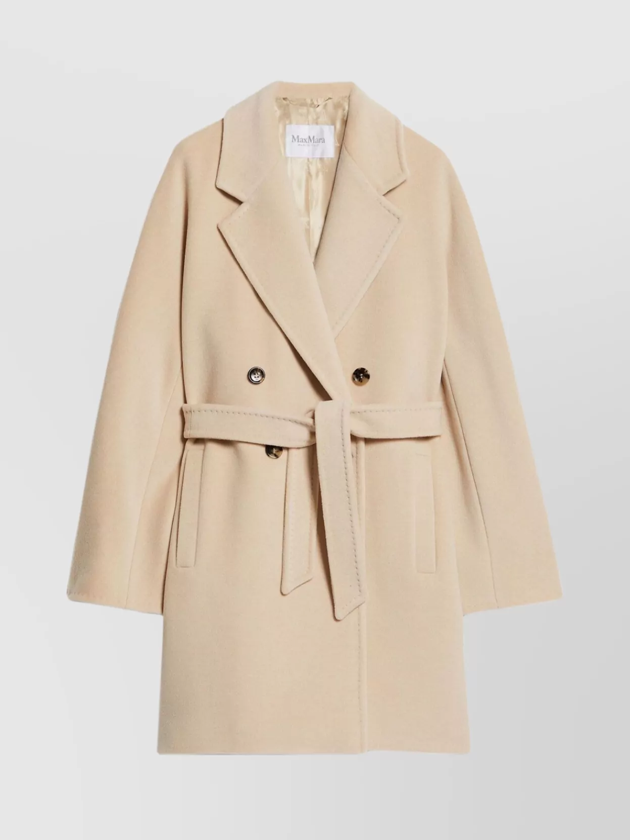 Shop Max Mara Sleeve Belted Double-breasted Coats