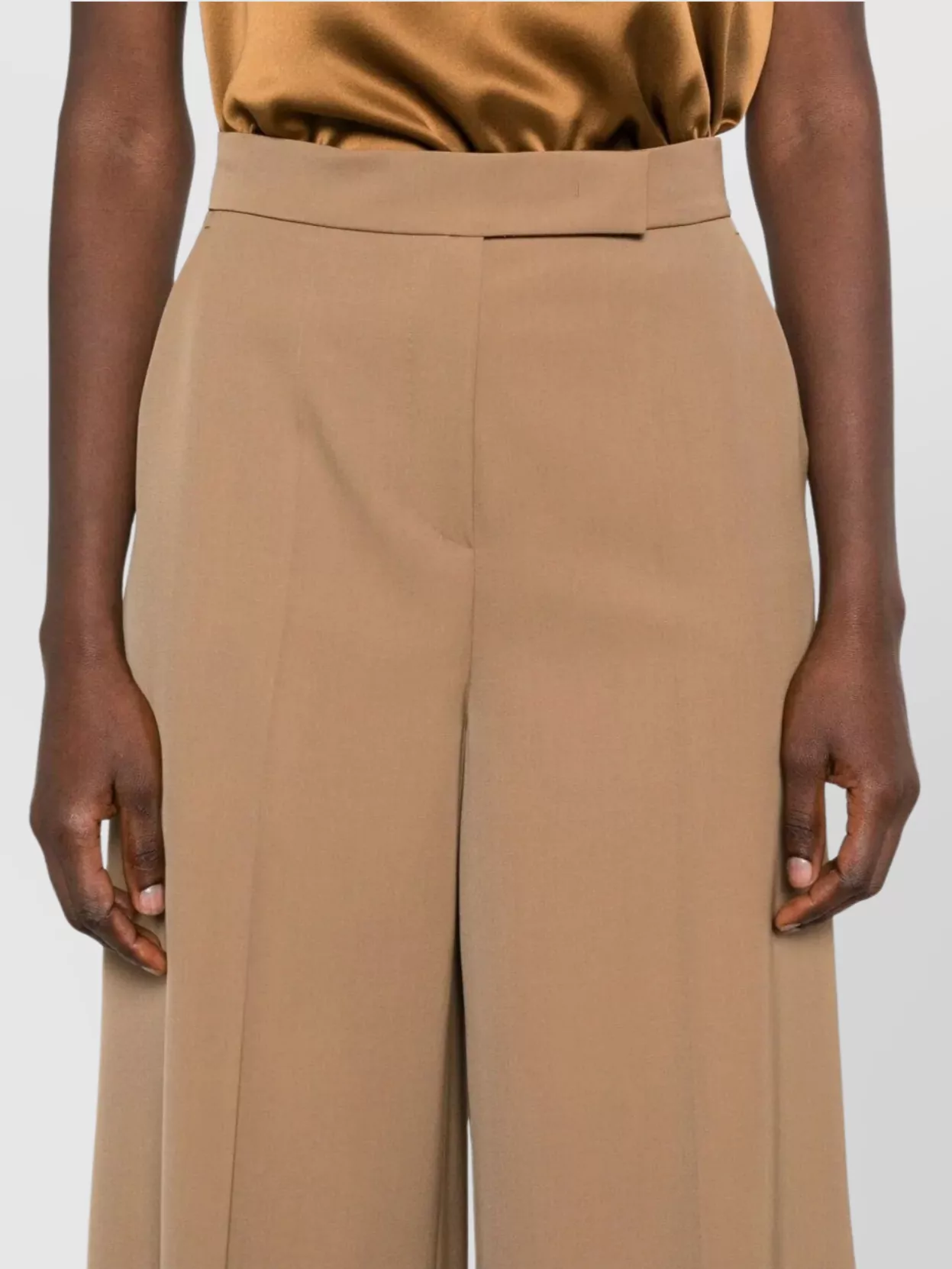 Max Mara Wide-Leg High Waist Trousers With Ironed Crease