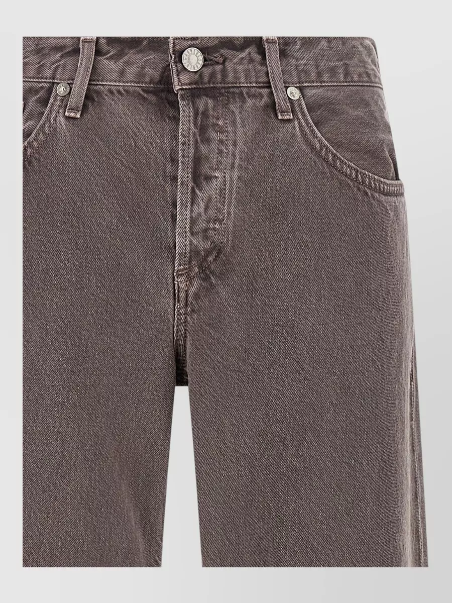 Agolde denim low-rise wide-leg jeans