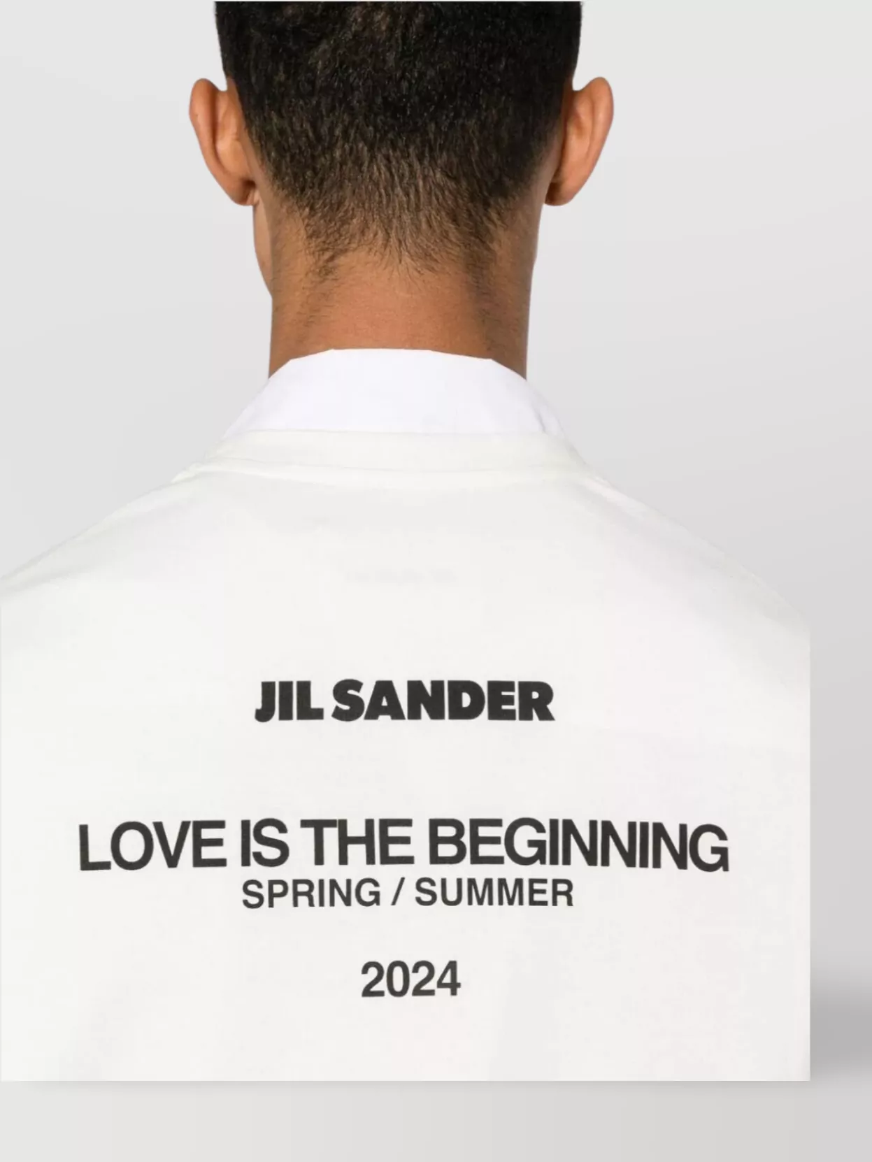 Jil Sander Crew Neck Printed Back T-Shirt Straight Hem