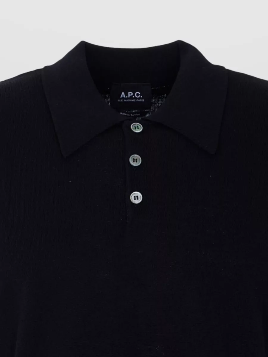 A.p.c. Polo Shirt Ribbed Trims Short Sleeves