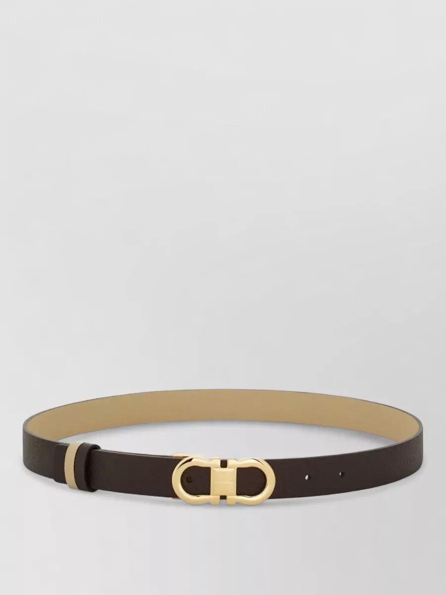 Ferragamo Gancini Leather Belt Adjustable Reversible