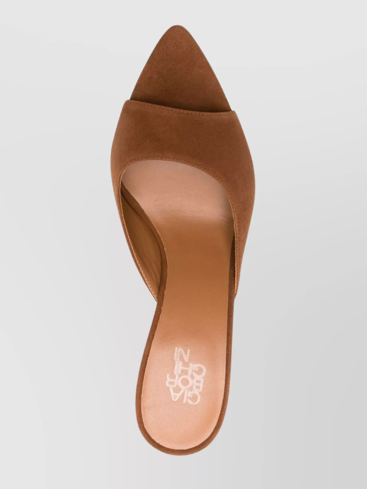 GIA BORGHINI POINTED OPEN TOE SUEDE SANDALS