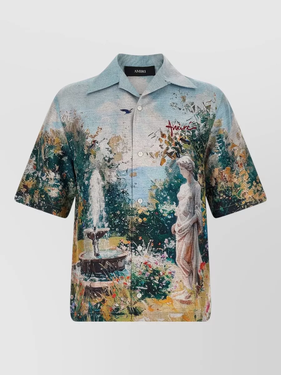 Amiri Silk printed bowling shirt