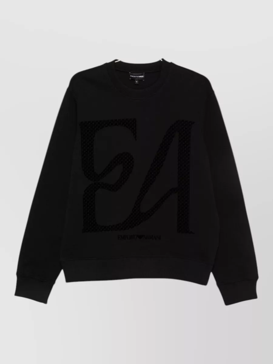 Emporio Armani cotton logo-print crew-neck sweatshirt