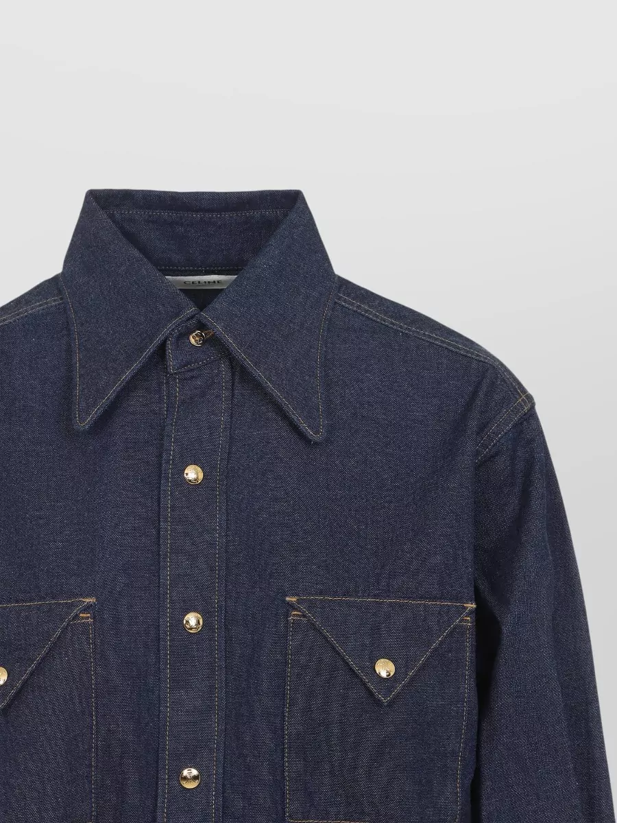 Celine Long Sleeve Shirt Chest Pockets