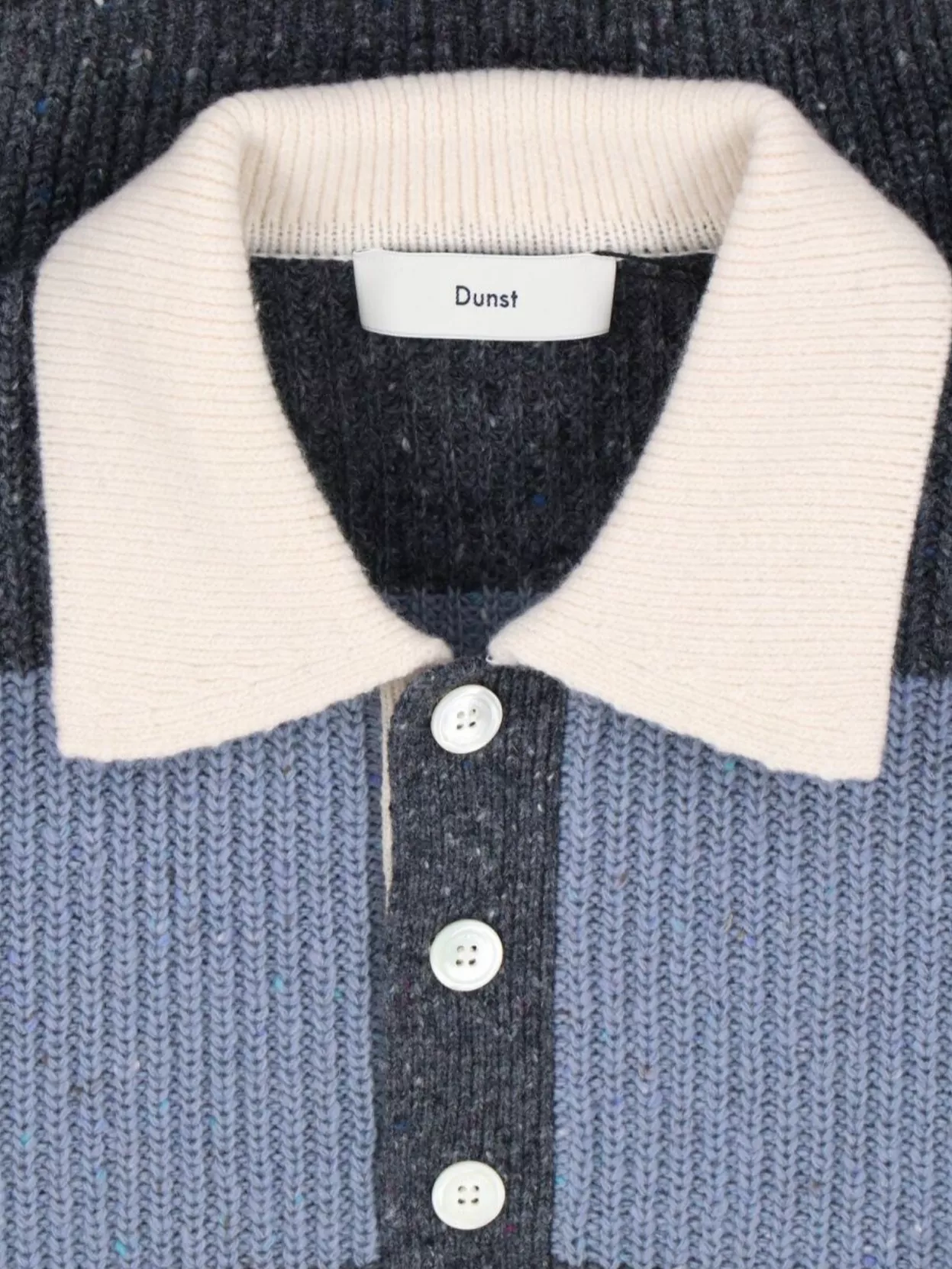 Dunst Long Sleeve Striped Crewneck With Contrast Collar