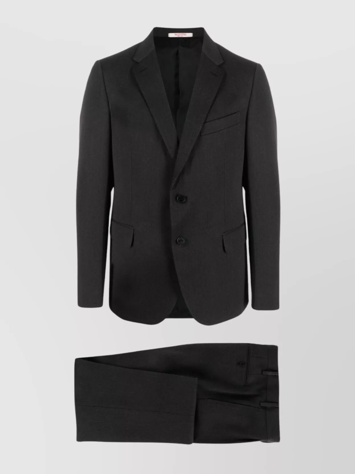 Shop Valentino Rear Vents Tailored Wool Suit In Black