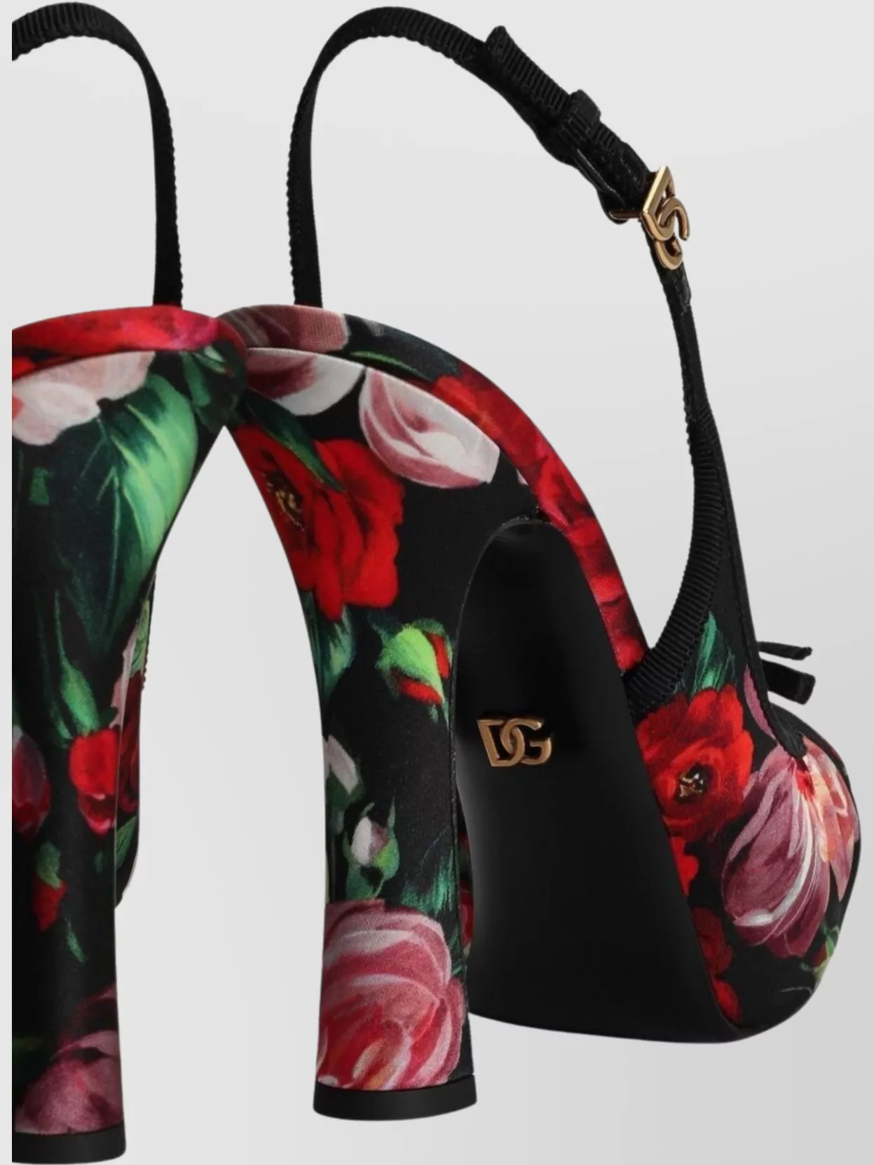 Dolce&Gabbana Satin Pumps With Floral Print And Bow