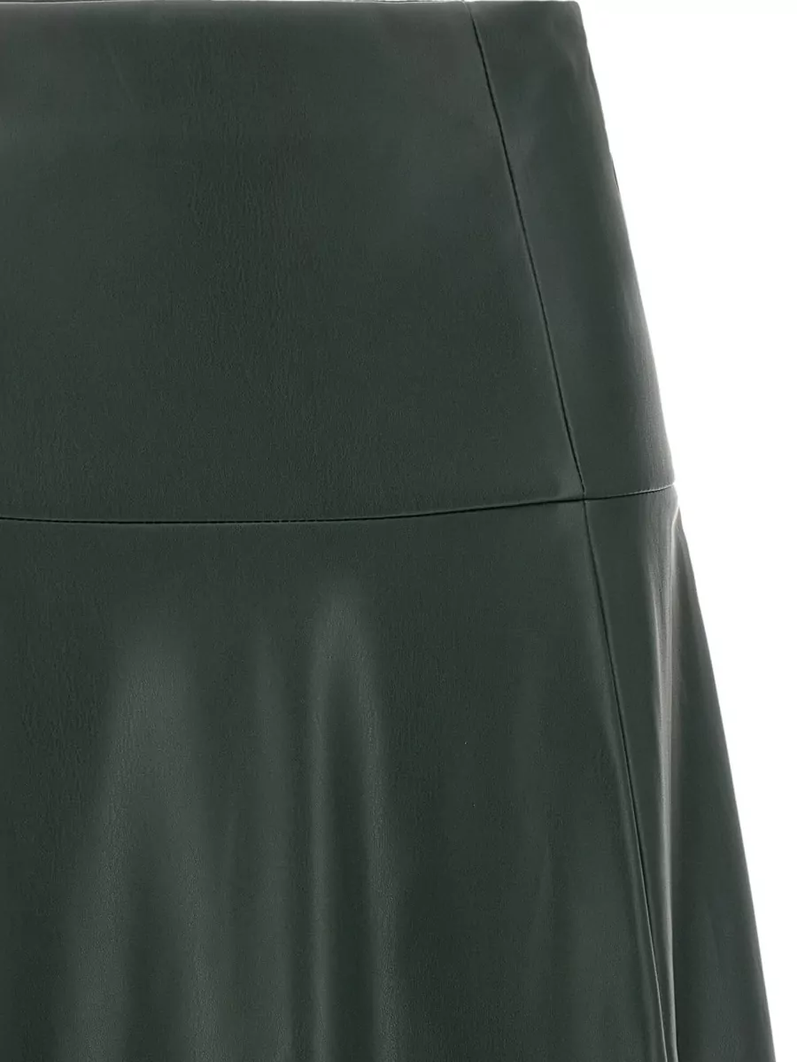 Nude Leather A-Line Skirt