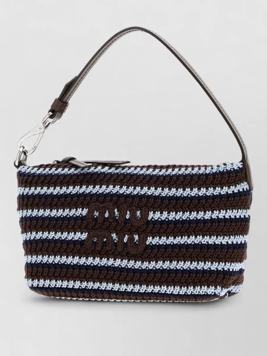Miu Miu Embroidered crochet clutch bag