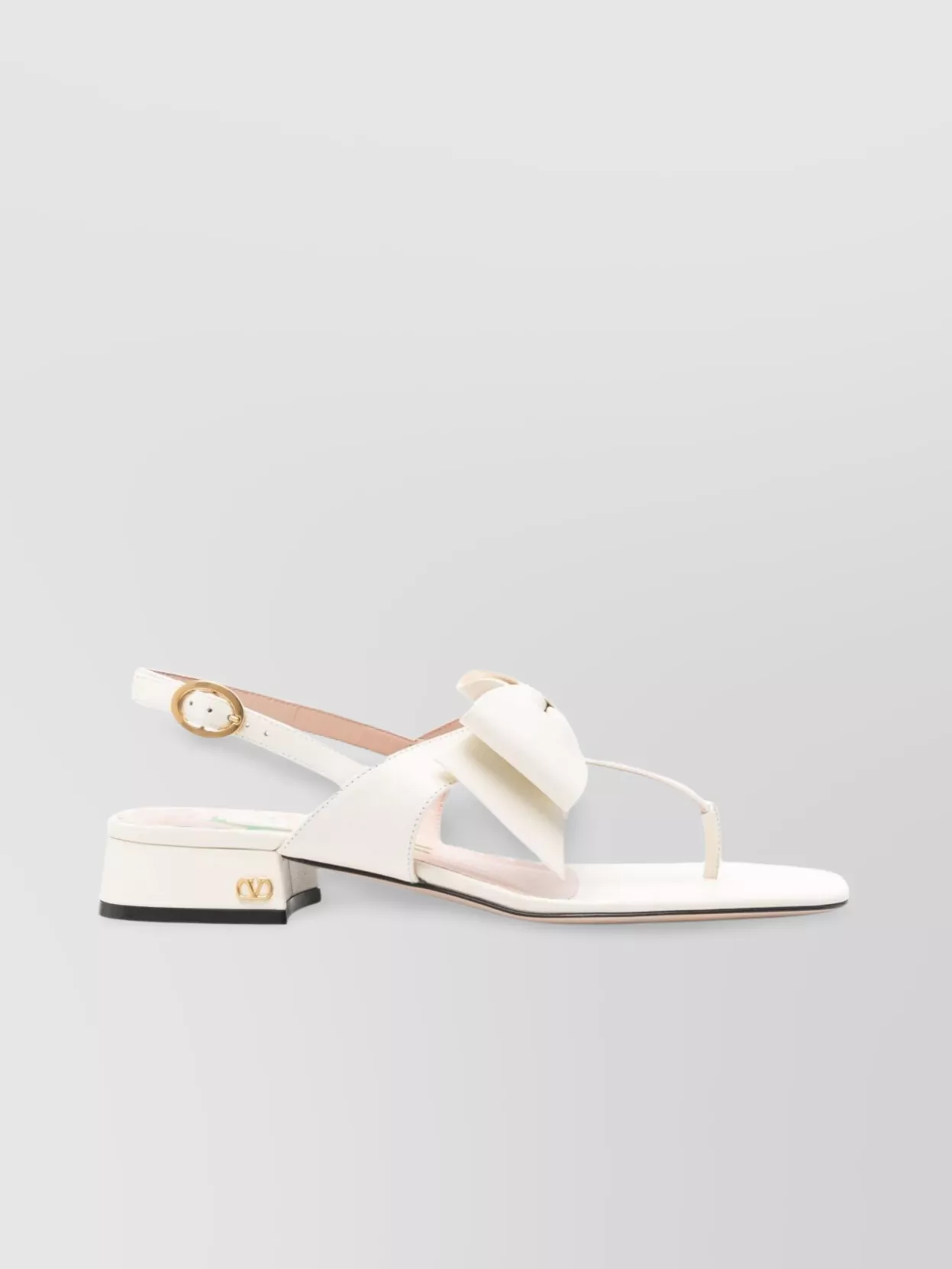 Valentino Garavani Leather Thong Sandals Block Heel