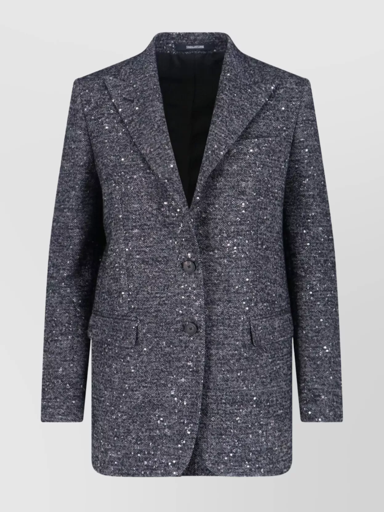Tagliatore Sequin Embellished Long Sleeve Blazer In Blue