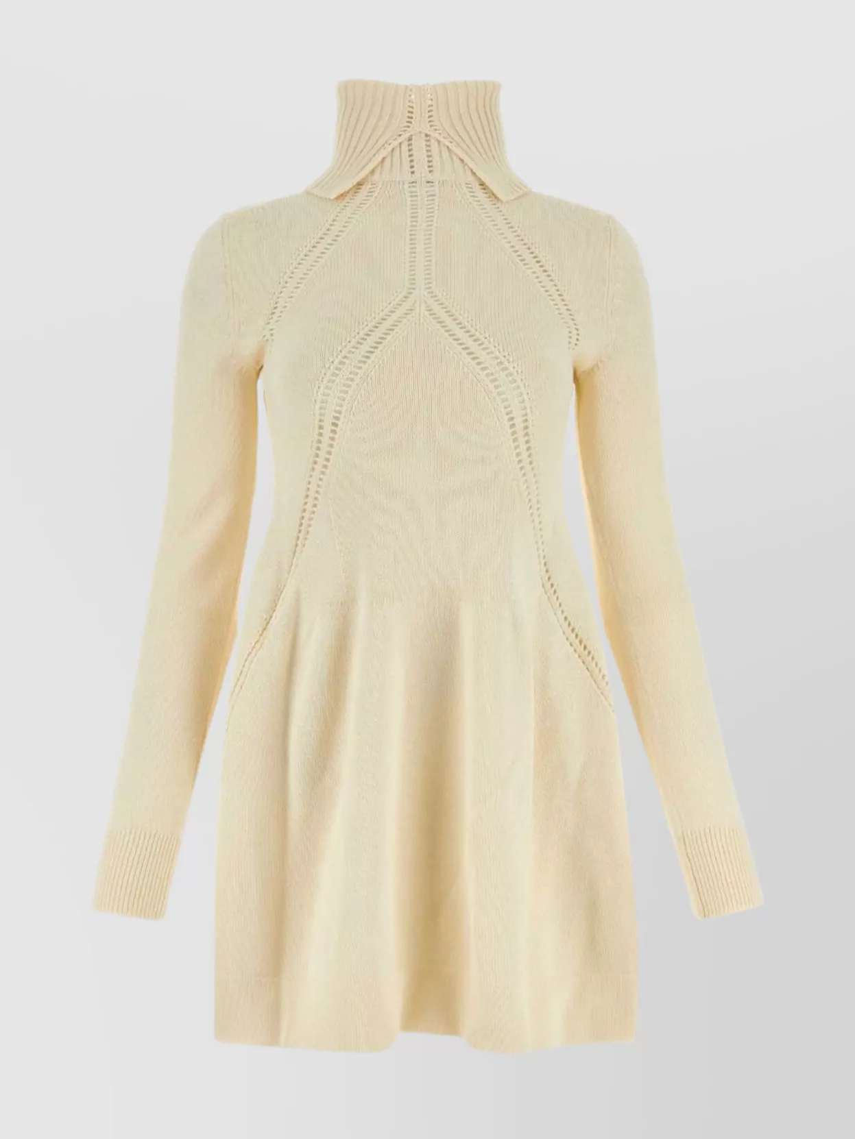Shop Jil Sander Wool Blend Mini Dress With Turtleneck And Flared Hem