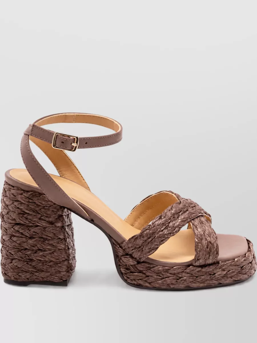Castaner Raffia V-Neck Sandals