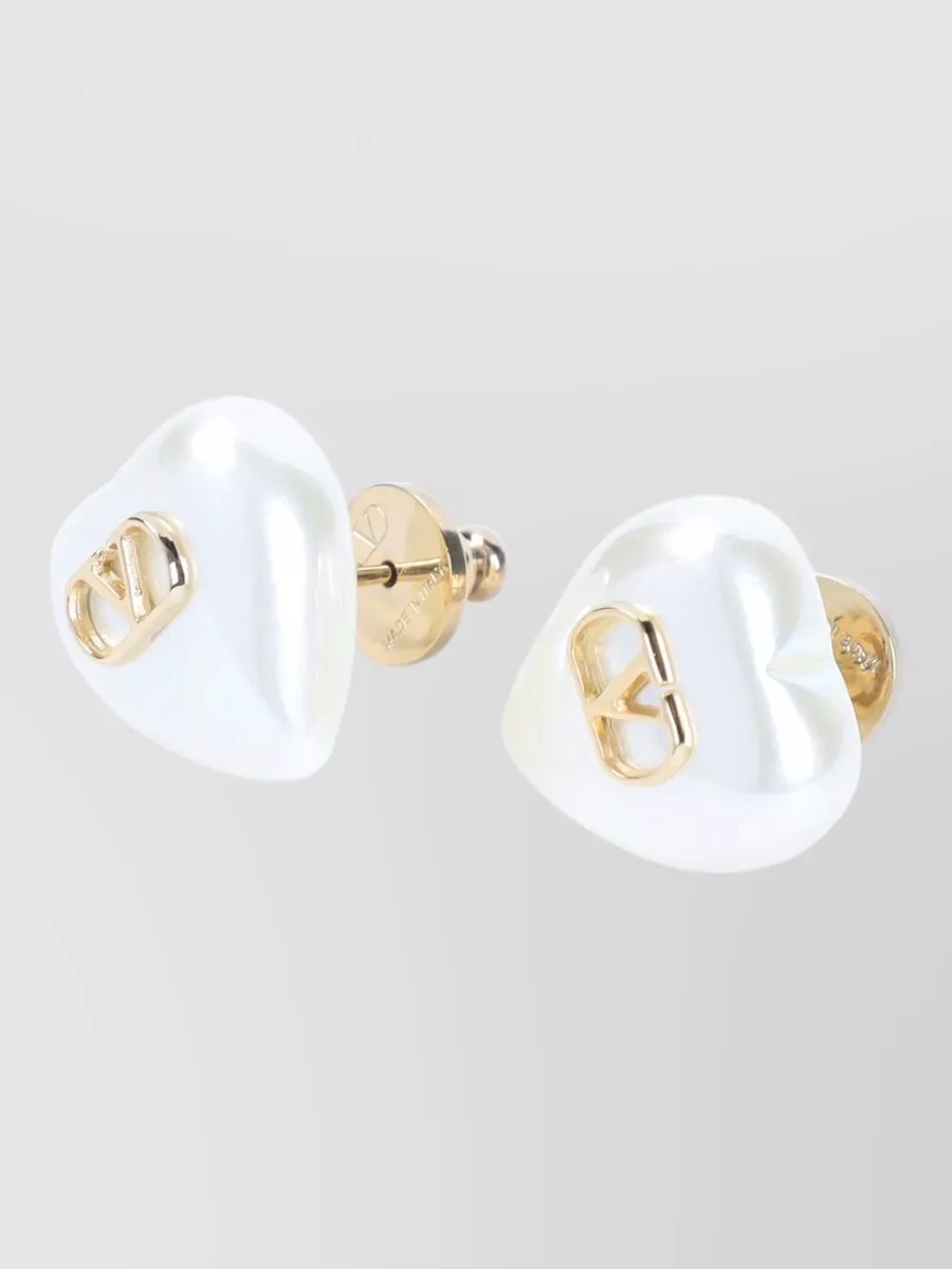 Valentino Garavani Logo-Pearl Earrings