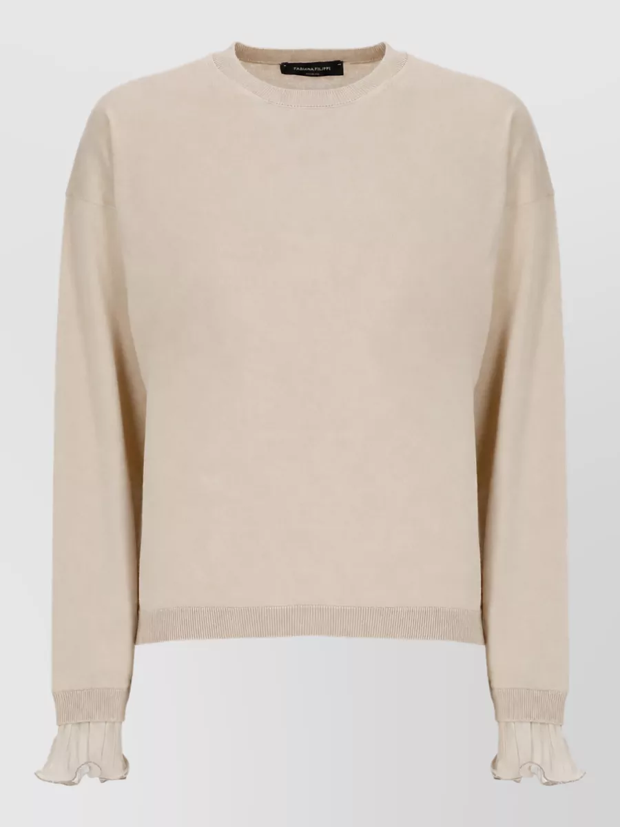 Fabiana Filippi Fine-knit wool-cotton crewneck midi dress