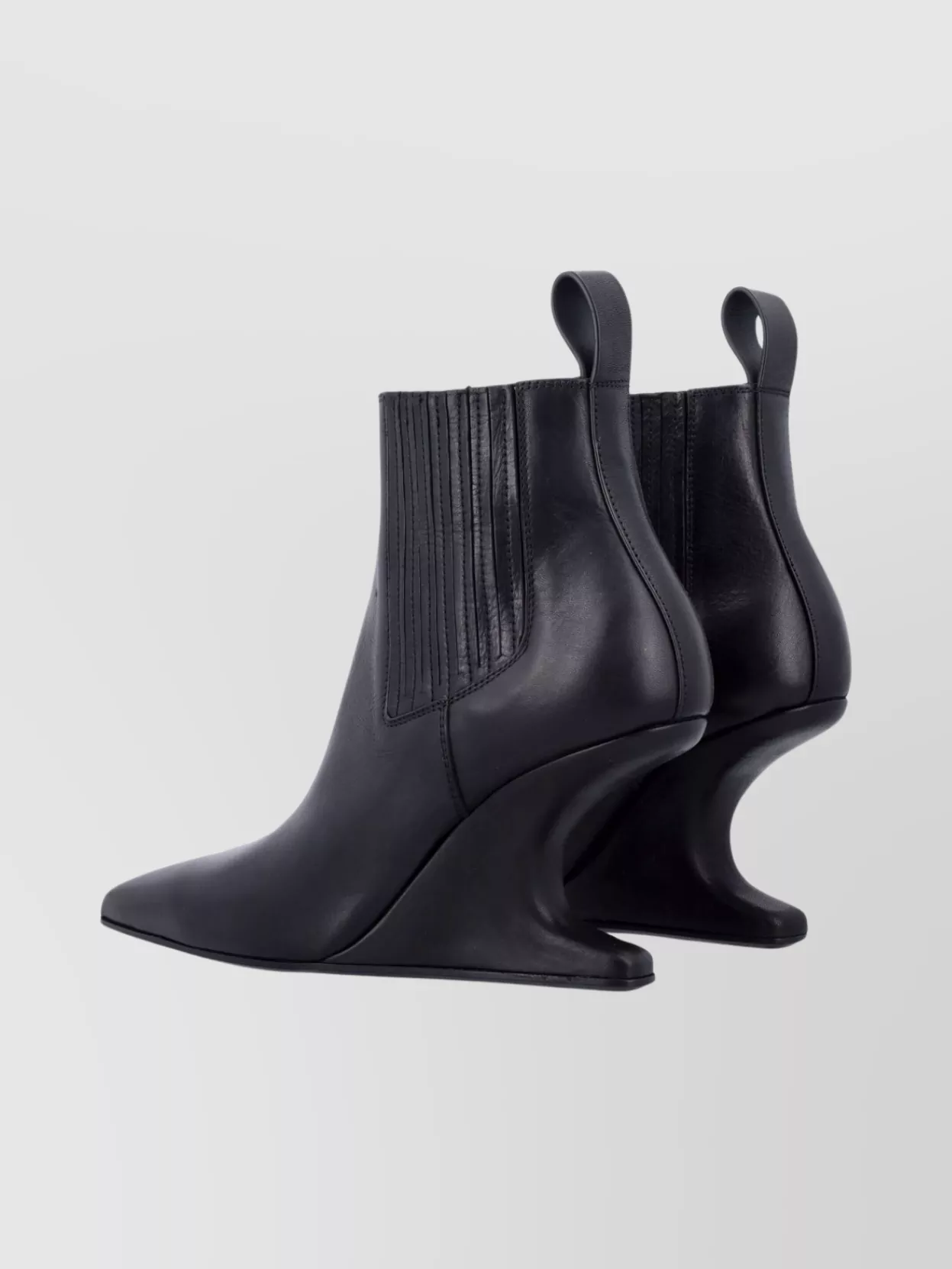 Rick Owens Ankle Boot With Pointed Toe And Sculptural Heel In Black