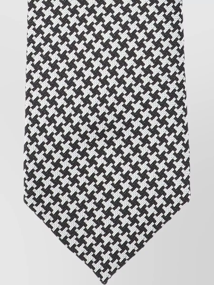 Tom Ford Tie Regular Width Houndstooth Pattern Pointed Tip