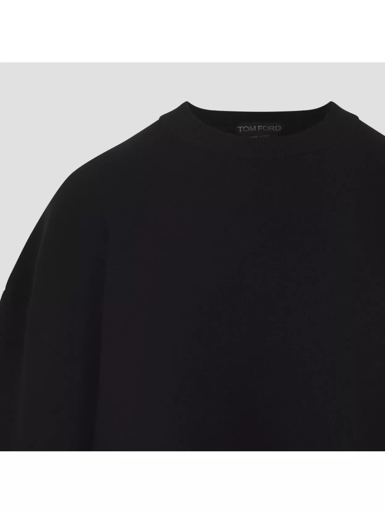 Tom Ford Knitted Sweater In Wool And Cashmere Blend In Black
