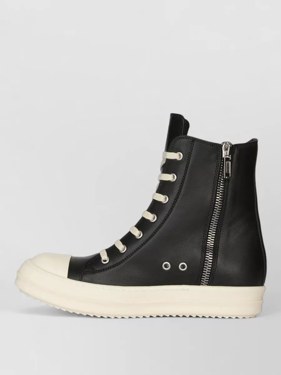 Rick Owens Leather High-Top Sneakers