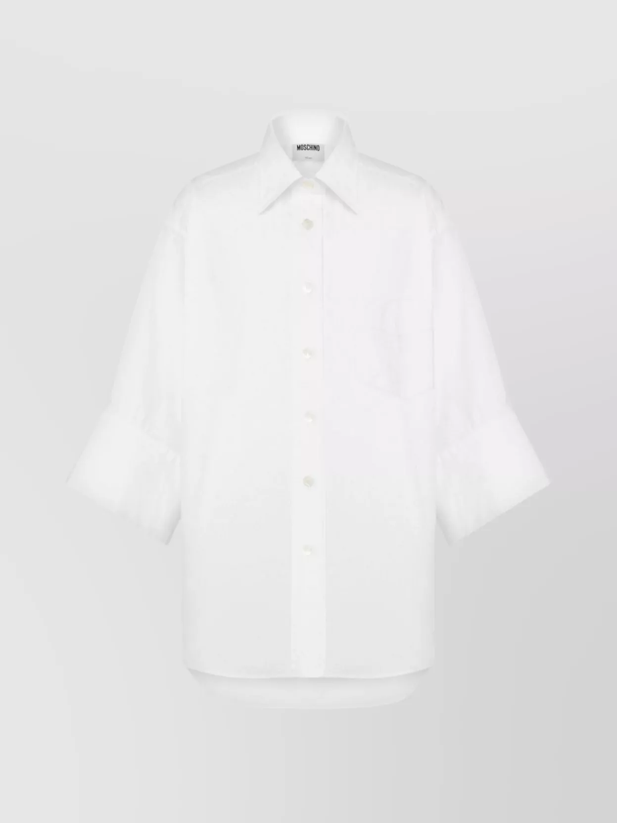 Moschino Stylish Top Featuring Wide Sleeves And Collar In White