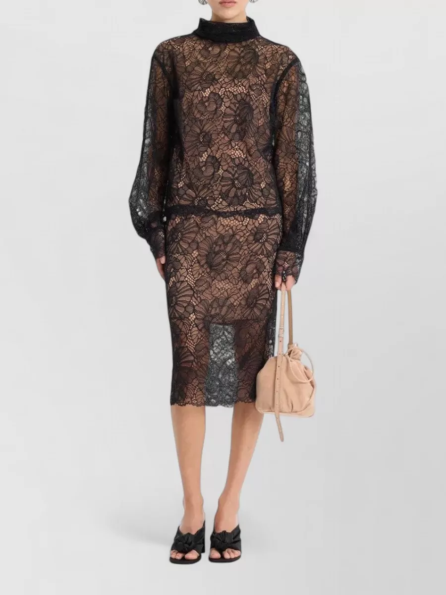 Rotate Lace Midi Skirt