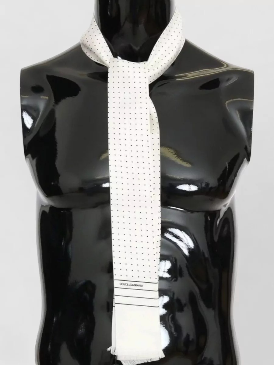 Dolce&Gabbana Silk Polka-Dot Skinny Scarf