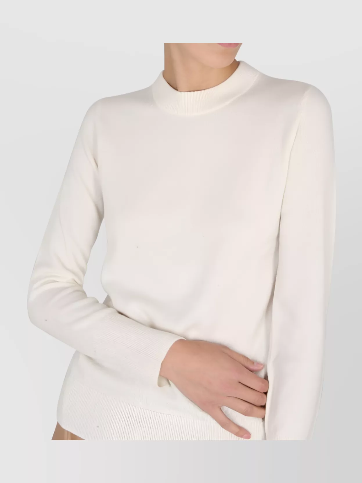 Boss Ribbed Cross-Neck Cashmere Sweater